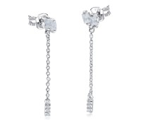 Rectangle CZ Stone With Chain Drop Earring Stud STS-5553